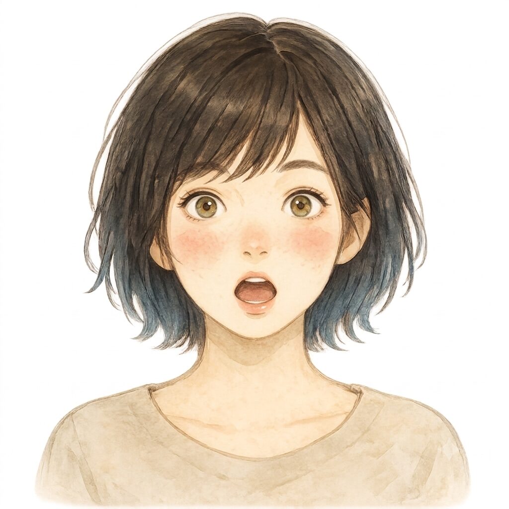 驚くめばえさん